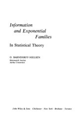 book Information and Exponential Families: In Statistical Theory