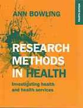 book Research methods in health: Investigating health and health services