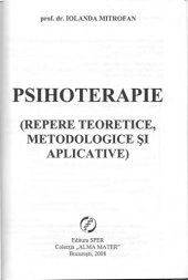 book Psihoterapie. Repere teoreteice, metodologice și aplicative