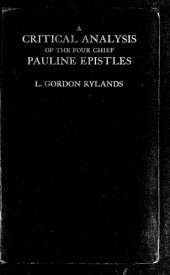 book A CRITICAL ANALYSIS OF THE FOUR CHIEF PAULINE EPISTLES