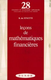 book Leçons de mathématiques financières