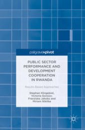 book Public Sector Performance and Development Cooperation in Rwanda: Results-Based Approaches