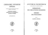 book Auctorum incertorum vulgo Basilii vel Gregorii Nysseni Sermones de creatione hominis ; Sermo de paradiso