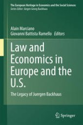 book Law and Economics in Europe and the U.S.: The Legacy of Juergen Backhaus