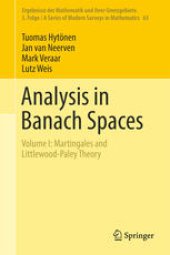 book Analysis in Banach Spaces : Volume I: Martingales and Littlewood-Paley Theory