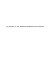 book The hermeneutic side of responsible research and innovation