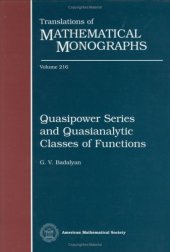 book Quasipower Series and Quasianalytic Classes of Functions