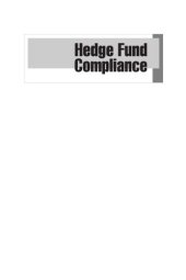 book Hedge fund compliance: risks, regulation, and management