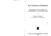 book Von Valentin zu Herakleon Untersuchungen über die Quellen und die Entwicklung der valentinianischen Gnosis