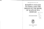 book Burzōy’s Voyage to India and the Origin of the Book of Kalīlah wa Dimnah