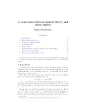 book A connection between number theory and linear algebra [expository notes]