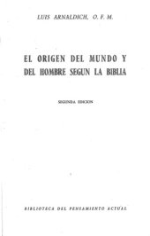 book El origen del mundo y del hombre según la Biblia