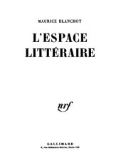 book L’espace littéraire