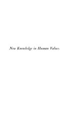 book New Knowledge In Human Values