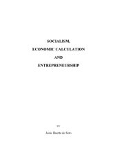 book Socialism, Economic Calculation and Entrepreneurship