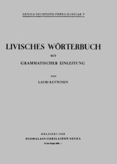 book Livisches Wörterbuch mit grammatischer Einleitung