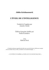 book L’éveil de l’intelligence