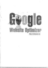 book Google Website Optimizer. Przewodnik