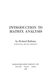 book Introduction to Matrix Analysis