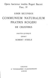 book COMMUNIUM NATURALIUM FRATRIS ROGERI DE CELESTIBUS PARTES QUINQUE