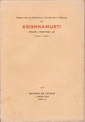 book Compte rendu des conférences et des questions et réponses. Italie et Norvège, 1933 (Traduit de l’anglais)