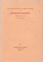 book Compte rendu des conférences et des questions et réponses, Adyar, 1933-1934 (Traduit de l’anglais)