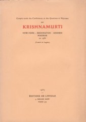 book Compte rendu des conférences et des questions et réponses : New York, Eddington, Ommen, Madras (traduit de l’anglais)