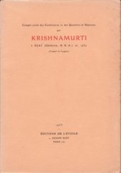 book Compte rendu des conférences et des questions et réponses à Ojaï (Californie, U.S.A.), en 1934 (Traduit de l’anglais)