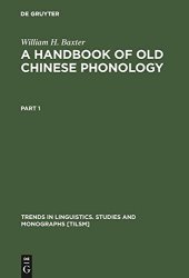 book A Handbook of Old Chinese Phonology