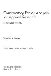 book Confirmatory Factor Analysis for Applied Research