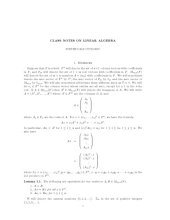 book Class notes on linear algebra [Lecture notes]