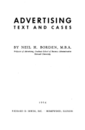 book Advertising, text and cases