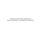 book Newton-Okounkov Bodies of Bott-Samelson & Peterson Varieties [PhD thesis]