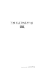 book The Pre-Socratics: A Collection of Critical Essays