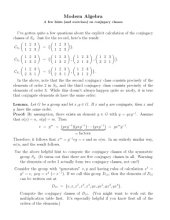 book Modern Algebra: A few hints (and exercises) on conjugacy classes [expository notes]