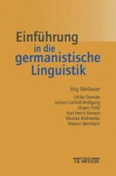 book Einführung in die germanistische Linguistik