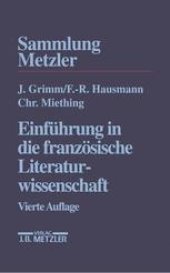 book Einführung in die französische Literaturwissenschaft