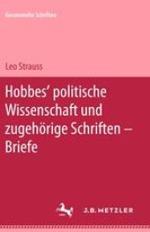 book Hobbes’ politische Wissenschaft und zugehörige Schriften — Briefe