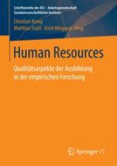 book Human Resources: Qualitätsaspekte der Ausbildung in der empirischen Forschung 