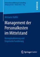 book Management der Personalkosten im Mittelstand : Konzeptualisierung und Empirische Fundierung