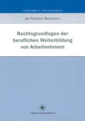 book Rechtsgrundlagen der beruflichen Weiterbildung von Arbeitnehmern