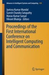 book Proceedings of the First International Conference on Intelligent Computing and Communication