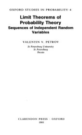 book Limit theorems of probability theory: Sequences of independent random variables