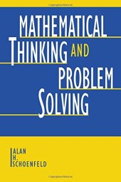 book Mathematical Thinking and Problem Solving