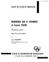 book Recherches sur le Testament de François Villon (Première série)