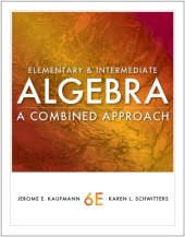 book Elementary and intermediate algebra : a combined approach.