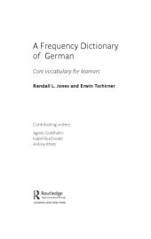 book A Frequency Dictionary of German