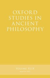 book Oxford Studies in Ancient Philosophy, Volume XLIX