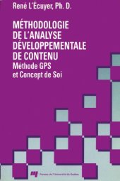 book Méthodologie de l’analyse développementale de contenu : méthode GPS et concept de soi