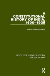 book A Constitutional History of India, 1600-1935